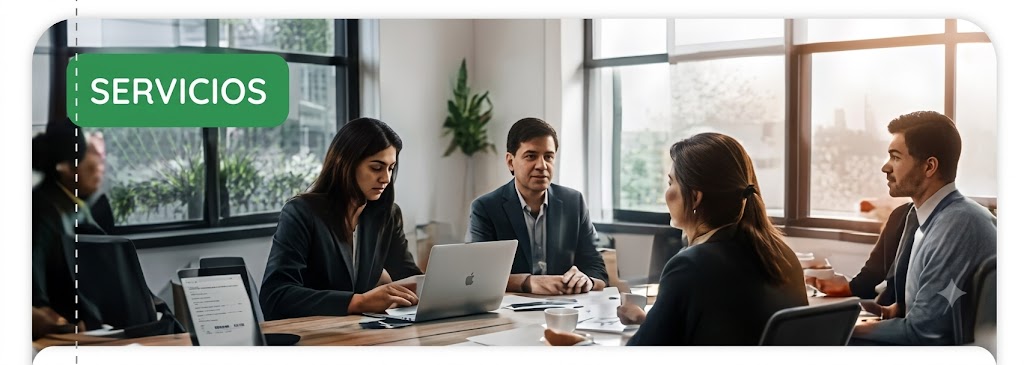 Equipo de servicios en reunión